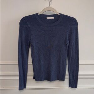 BE COOL Navy Blue Crewneck Long Sleeve Top